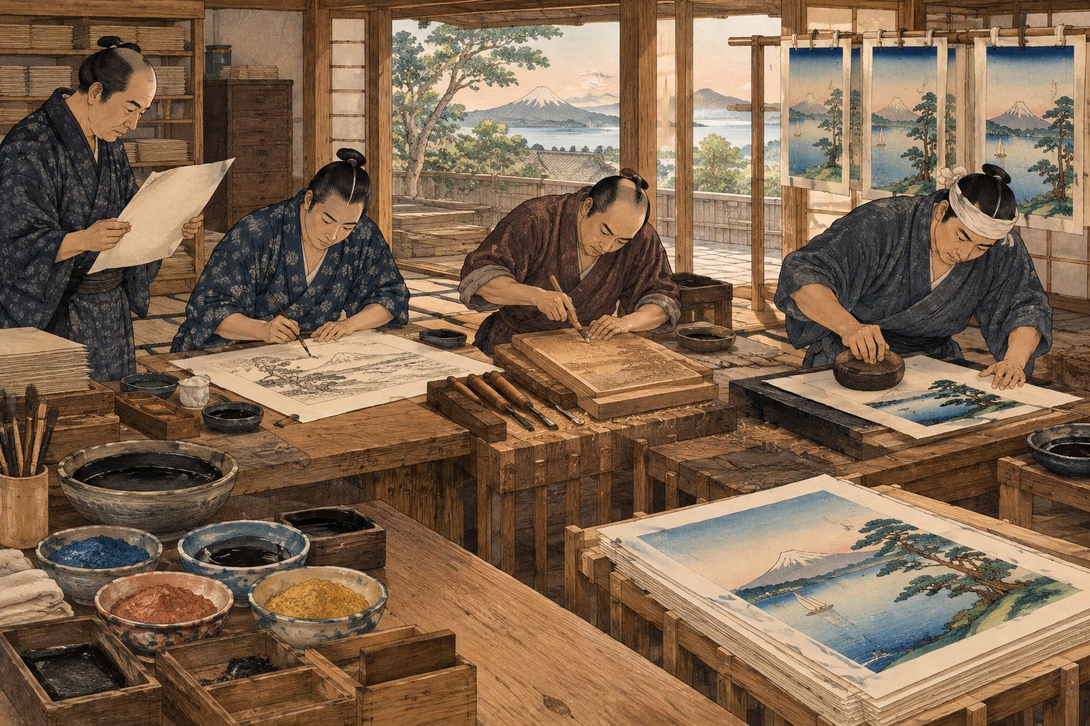 How Ukiyo-e Prints Were Made: Publisher, Artist, Carver and Printer