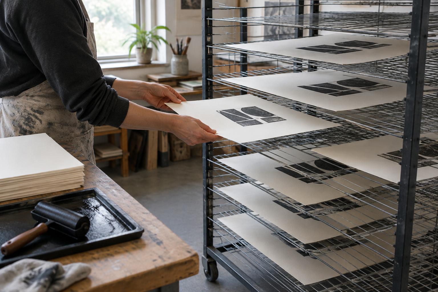 How to Set Up a Drying Rack for Freshly Pulled Prints