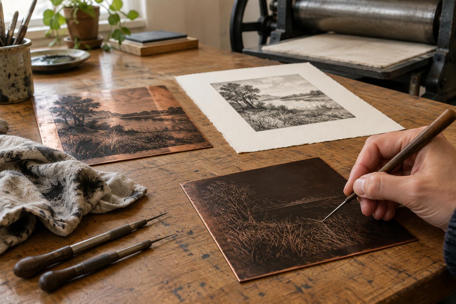 Hard-Ground Etching: From Drawing Through the Ground to Printing the Plate