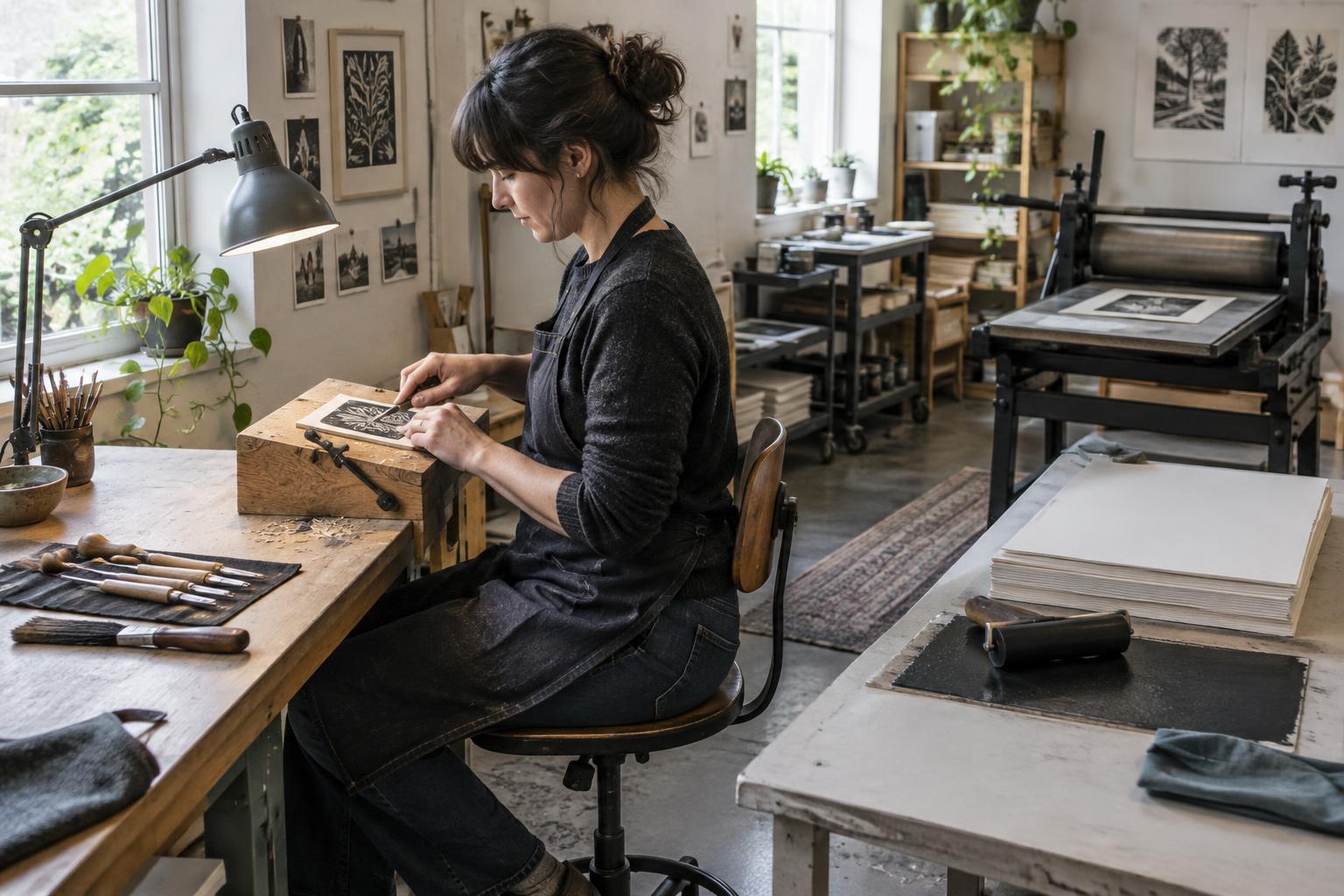 Adjusting Your Workstation to Reduce Strain While Carving and Printing