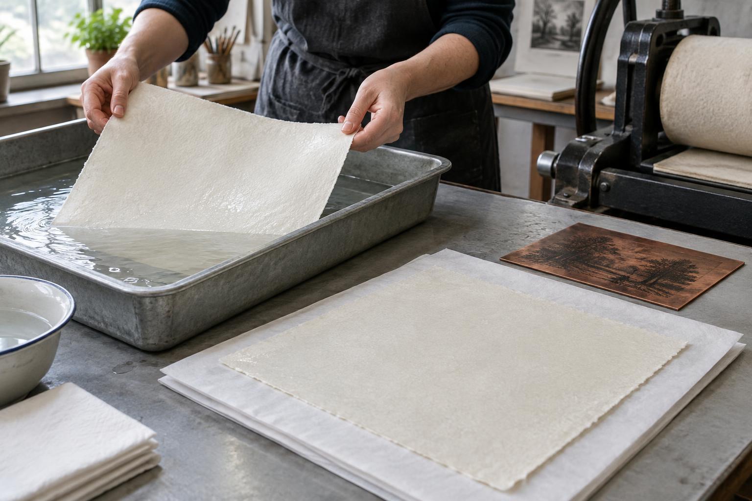 How to Dampen Paper for Intaglio Printing